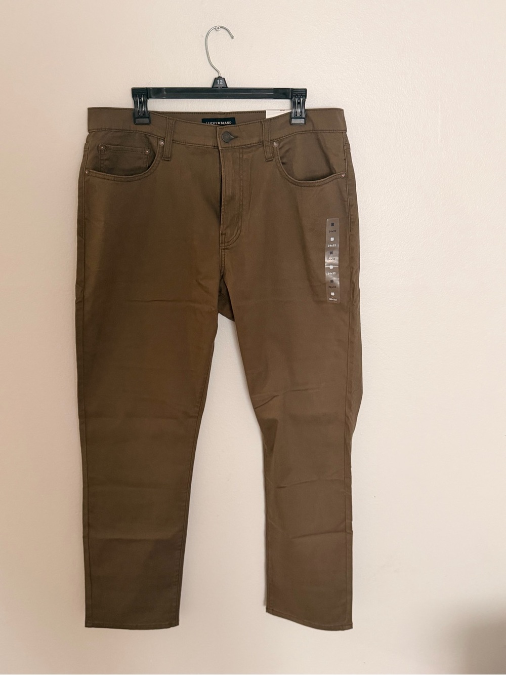 Lucky Brand 410 Athletic Straight Men's Pants Brown Size 34x32 New With Tags